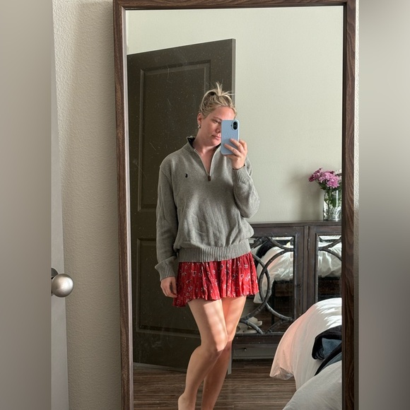 Polo Ralph Lauren Other - Polo Ralph Lauren Quarter Zip Cotton Sweater Gray and Navy Size Medium